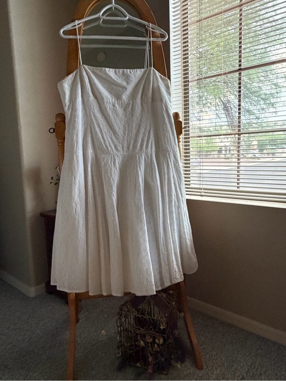 American Living White Spaghetti-Strap Formal Dress Sz 16